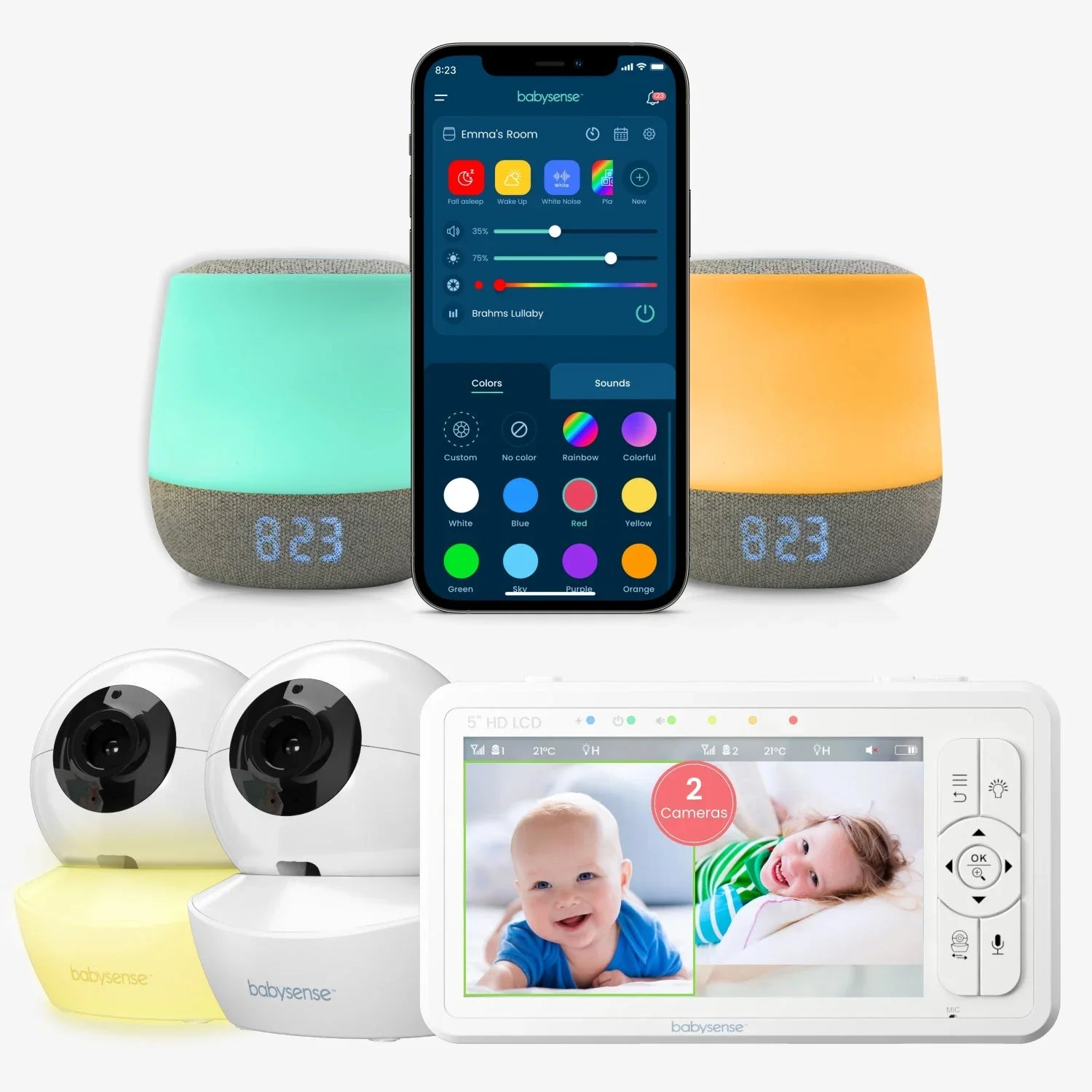 Babysense in Multiple-Children Video Baby Monitor with HD Came