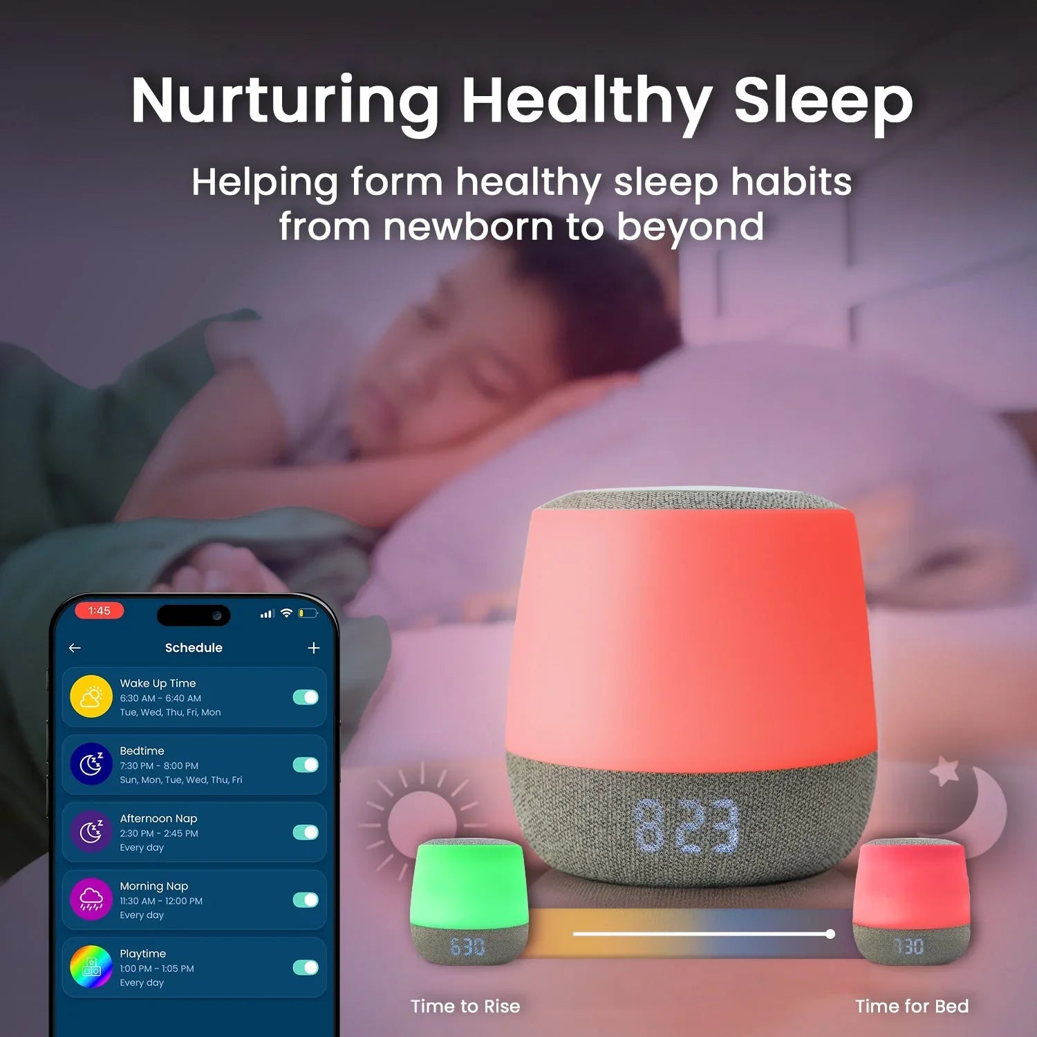 Babysense Dreamer 2.0: Baby Sleep Night Light & Sound Machine with White Noise - Babysense