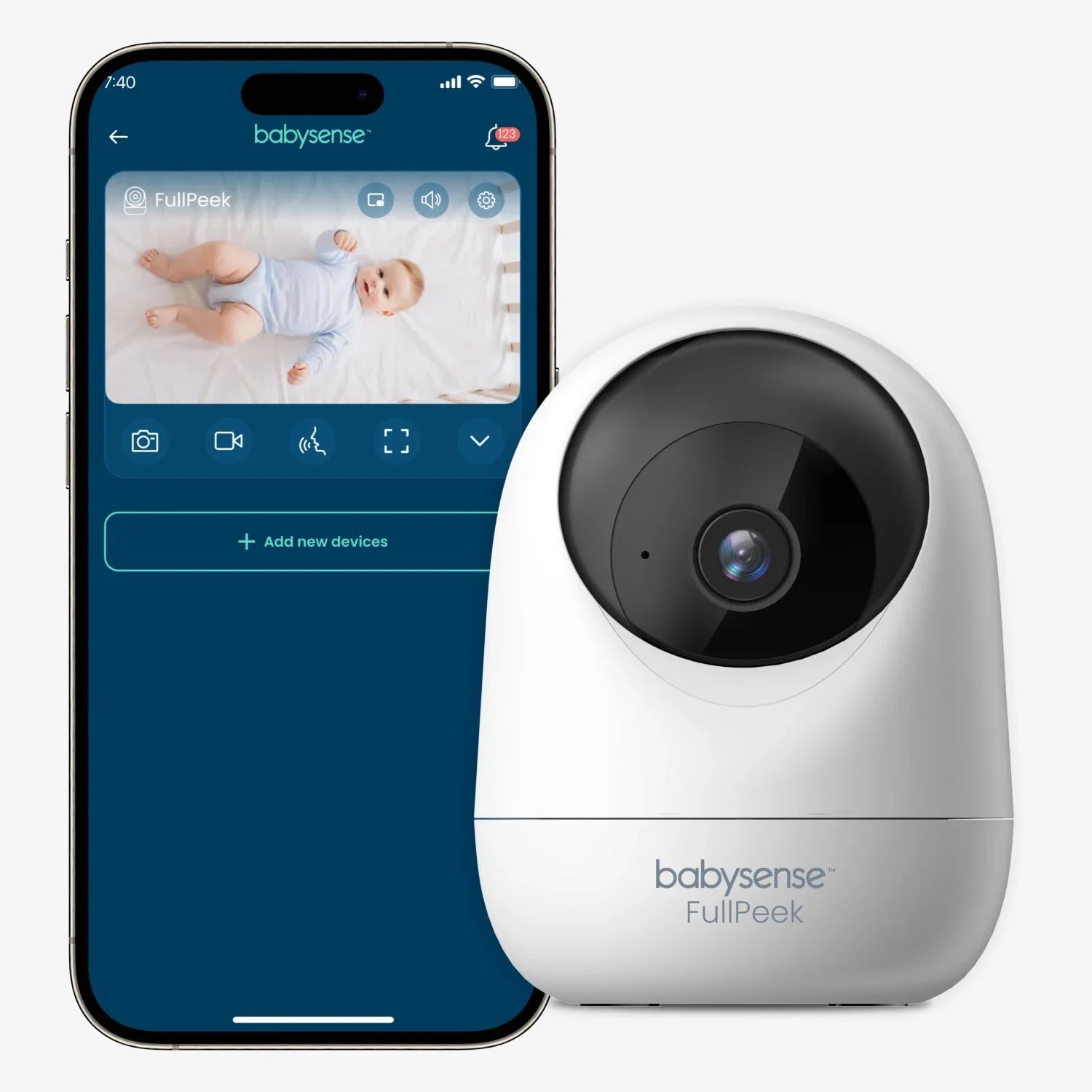 Babysense FullPeek Smart WiFi Baby Monitor with 3MP Super HD Camera - Babysense