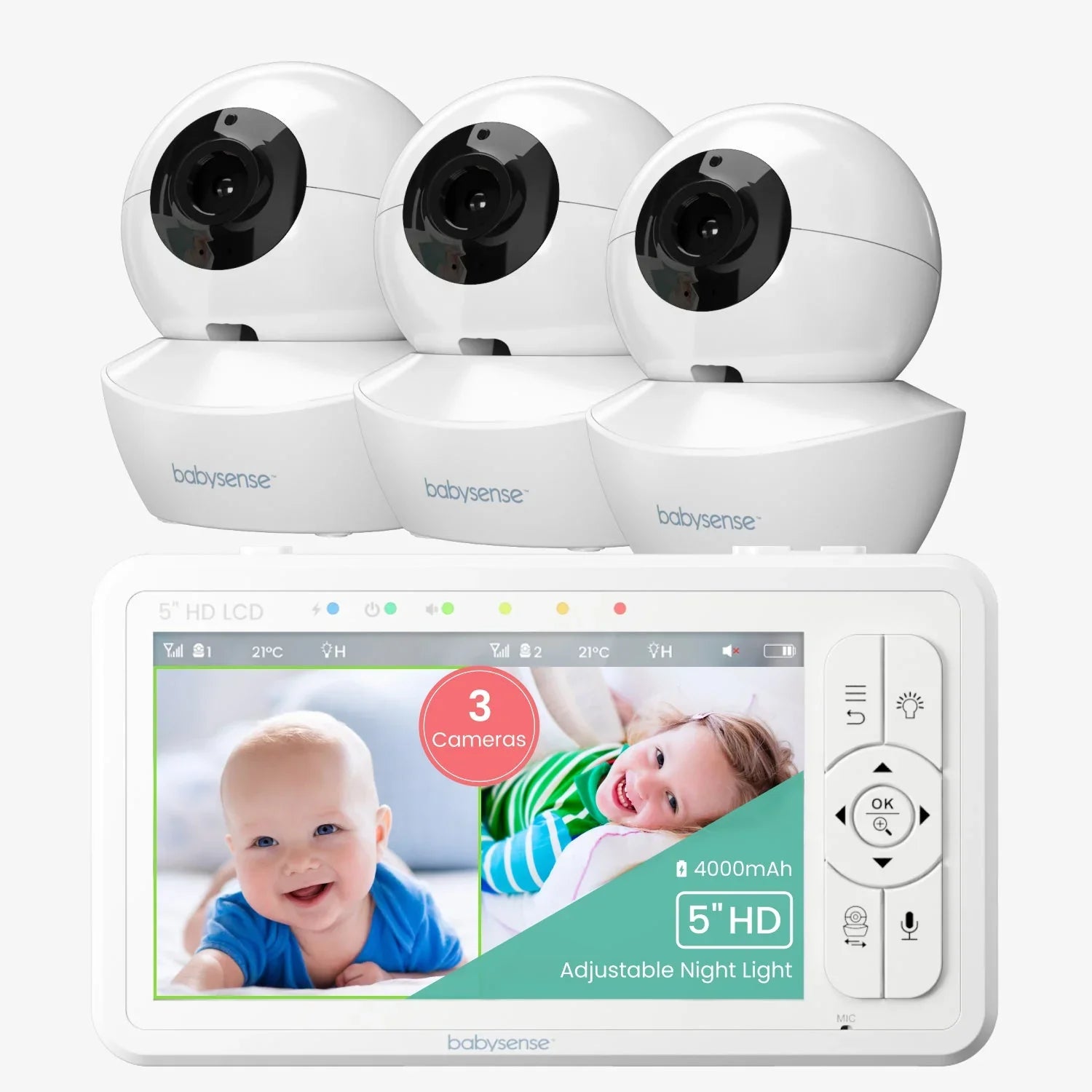 Babysense HD S2: Video Baby Monitor with Cameras, Non Wifi, Split Sc