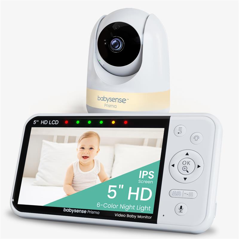 Babysense Prisma: Video Baby Monitor with 1 Camera, Non Wifi, Split Screen, Night Light & Sound Machine - Babysense