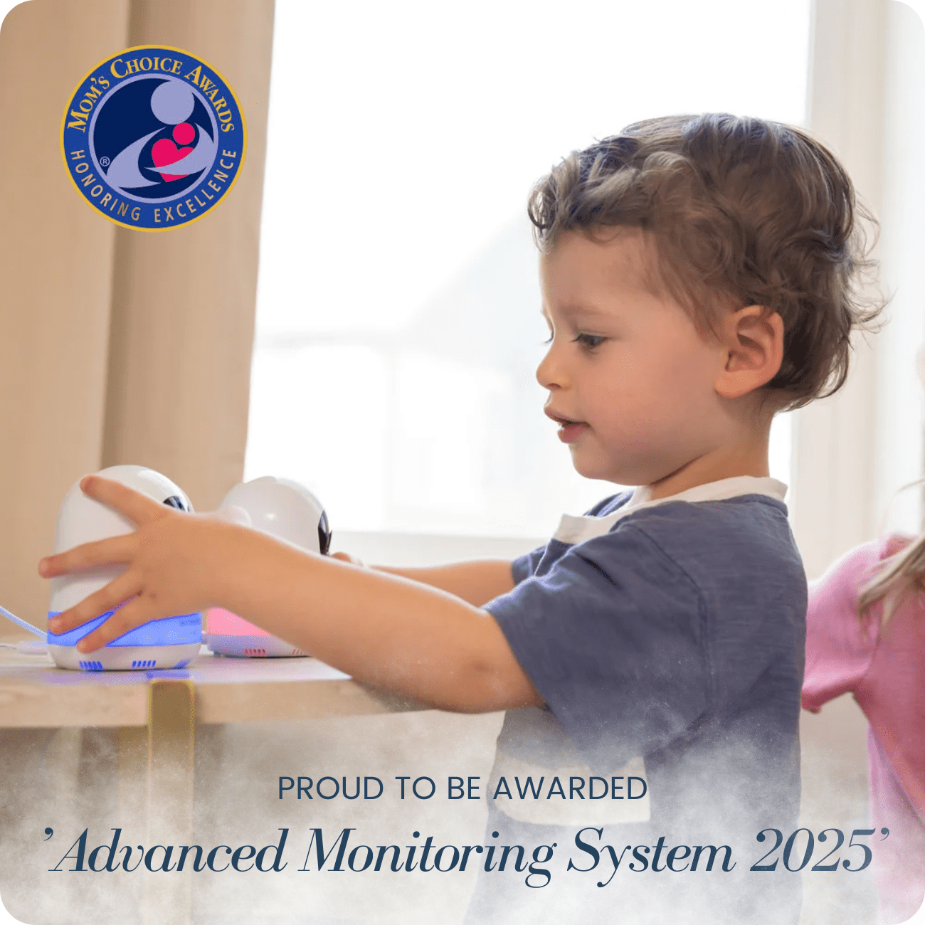 Babysense Prisma: Video Baby Monitor with 2 Cameras, Non Wifi, Split Screen, Night Light & Sound Machine - Babysense