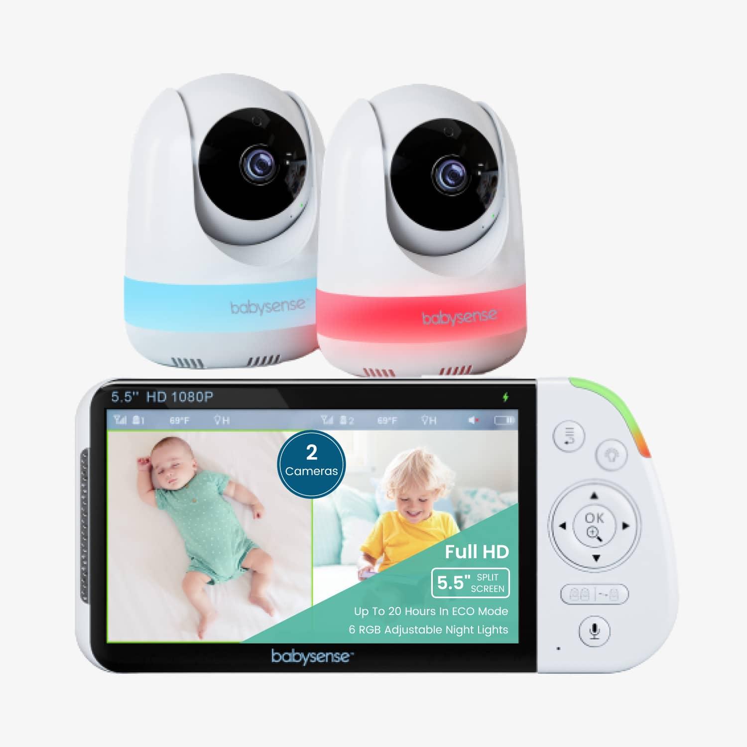 MaxView 5.5 Inch 1080p Full HD Split-Screen Baby Monitor - Babysense