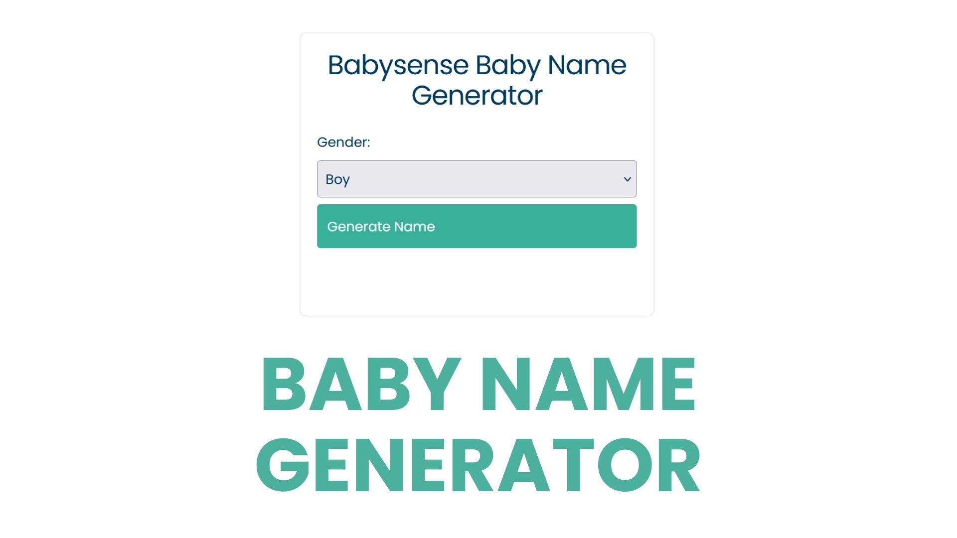 Baby Name Generator - Babysense