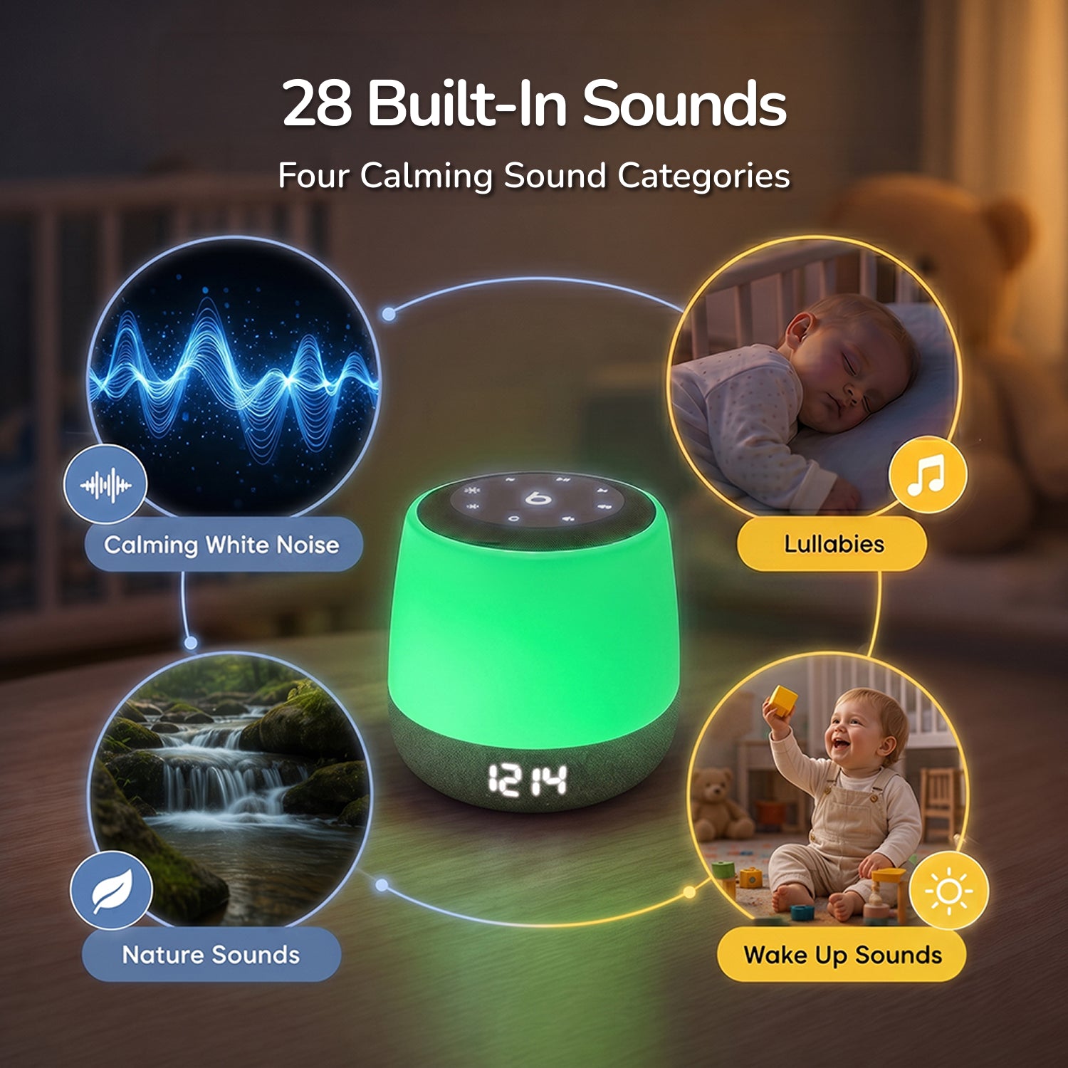 Babysense Sound & Light Machine with White Noise