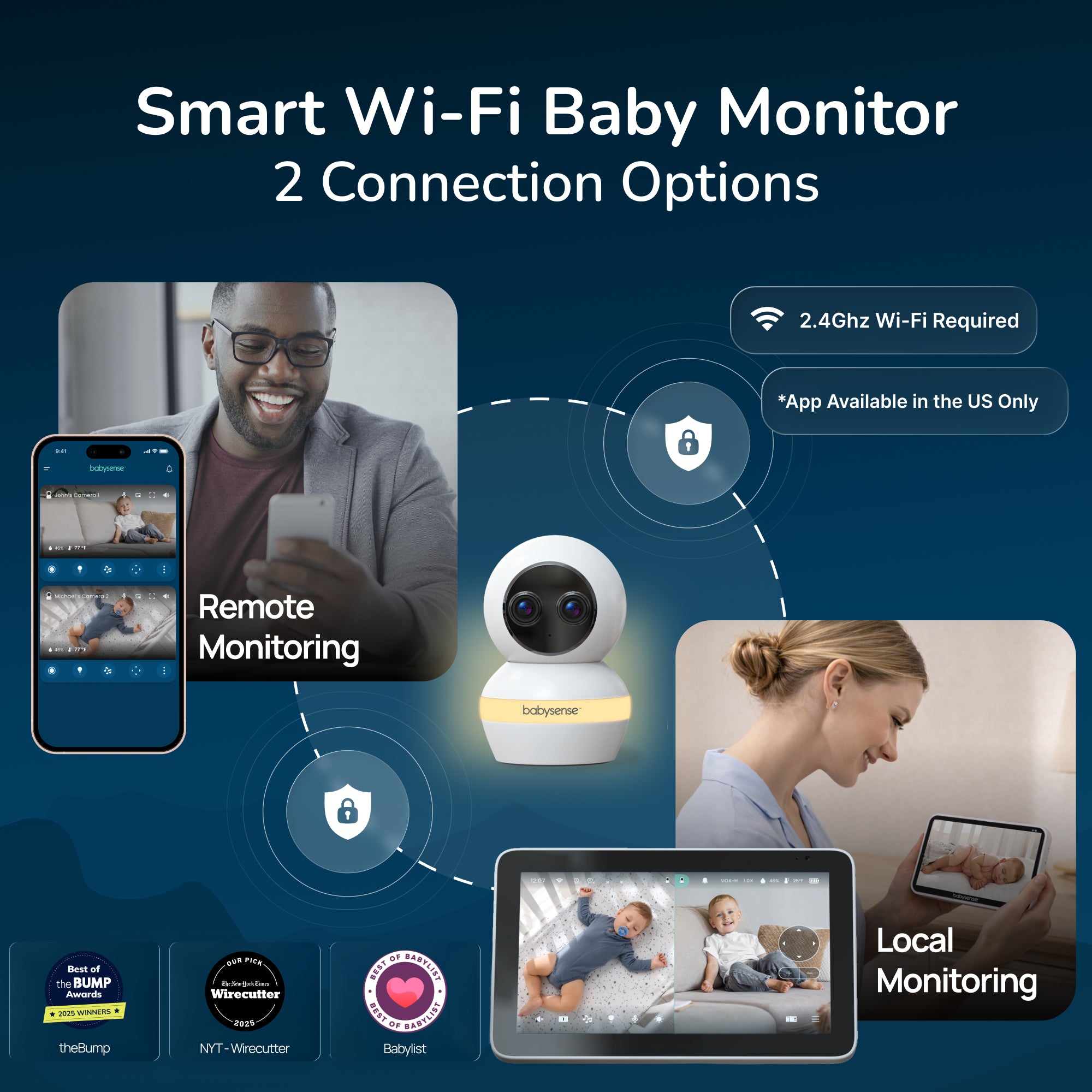 NEW Babysense Touch™ | Smart WiFi Baby Monitor With 7" Touchscreen (1 Camera)