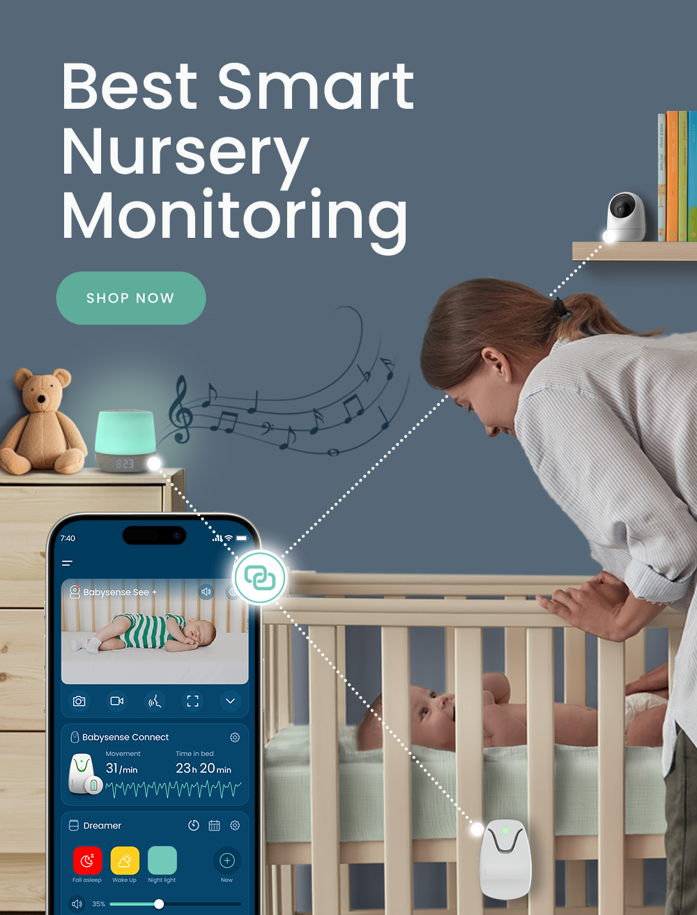 Babysense Smart Nursery Best Baby Monitor System (AllInOne)