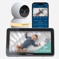 Babysense 7" Touchscreen Smart WiFi Baby Monitor with Camera and Audio, 4MP Dual - Lens Camera, AI Tracking, Focus Area, Cry Detection, 6X Zoom, Night Light, Split - Screen, 2 - Way Talk, 5200mAh Battery - Babysense