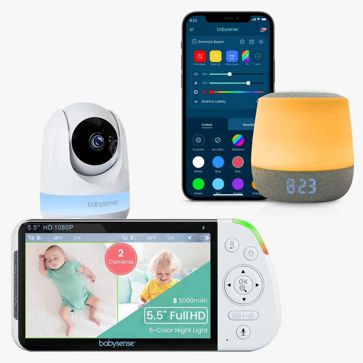 【美品】babysense home Amazon.com: Babysense HDS2 Non-WiFi 5” HD Baby Monitor with