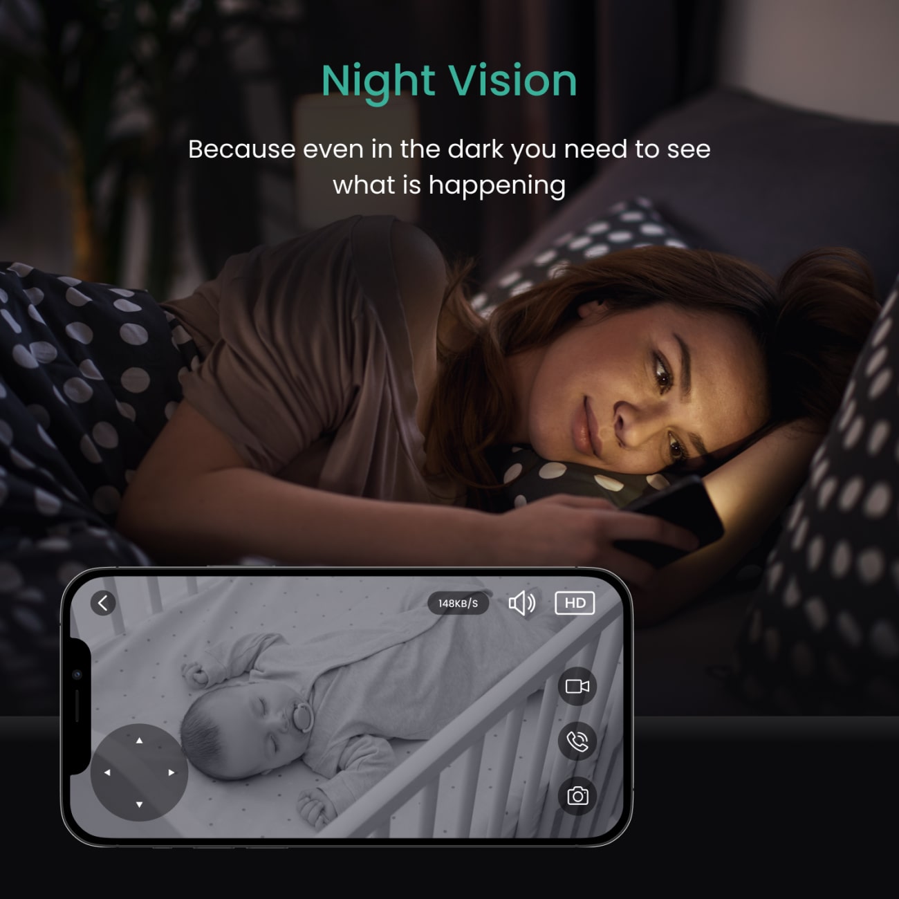 Babysense HD Dual: Best Baby Monitor with WiFi & Camera