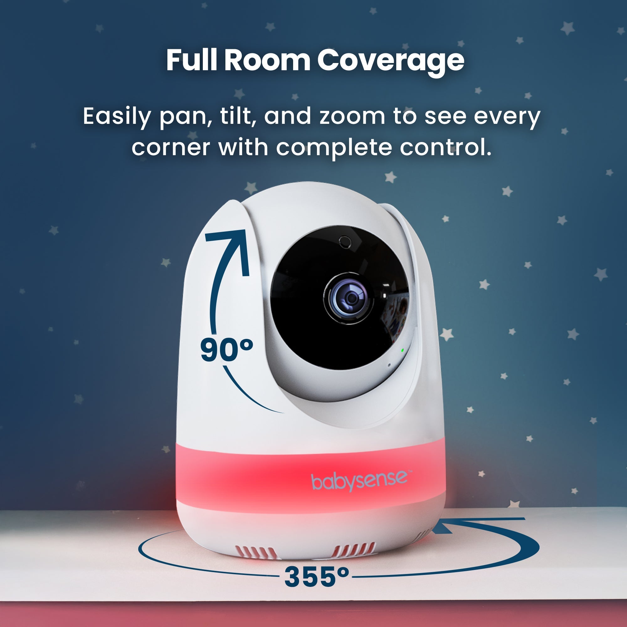 Babysense MaxView PRO: Video Baby Monitor with 2 Cameras, Non Wifi, Split Screen, Night Light & Sound Machine - Babysense