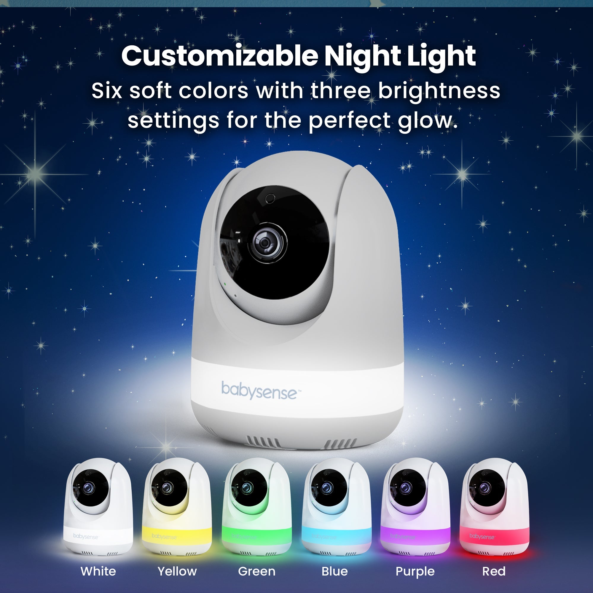 Babysense MaxView PRO: Video Baby Monitor with 2 Cameras, Non Wifi, Split Screen, Night Light & Sound Machine - Babysense