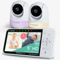 Babysense Prisma: Video Baby Monitor with 2 Cameras, Non Wifi, Split Screen, Night Light & Sound Machine - Babysense