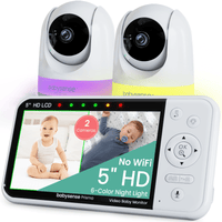 Babysense Prisma: Video Baby Monitor with 2 Cameras, Non Wifi, Split Screen, Night Light & Sound Machine - Babysense