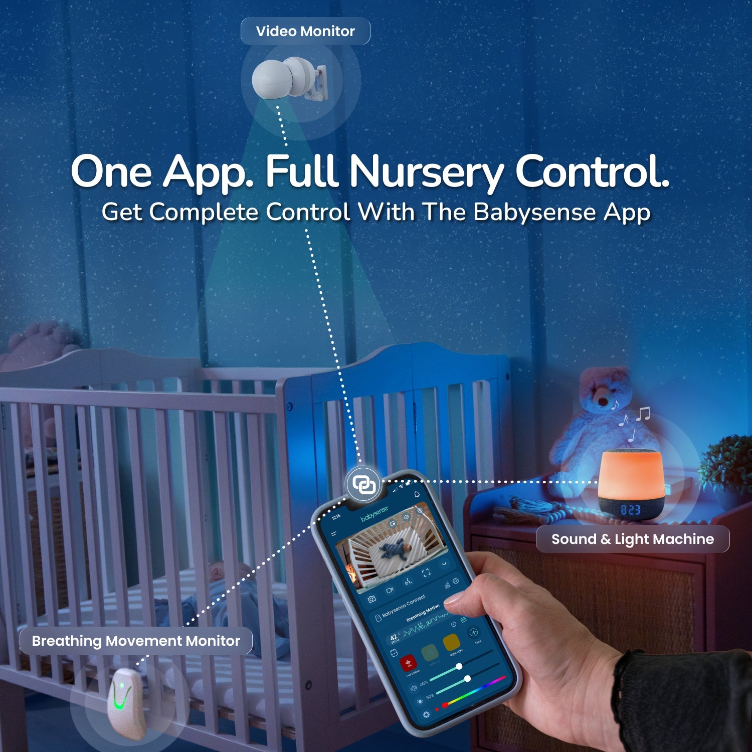 Babysense Sound & Light Machine with White Noise - Babysense