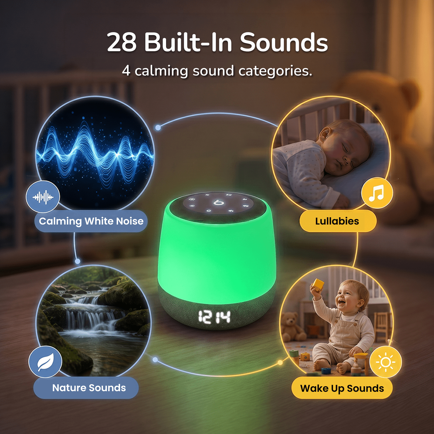 Babysense Sound & Light Machine with White Noise - Babysense