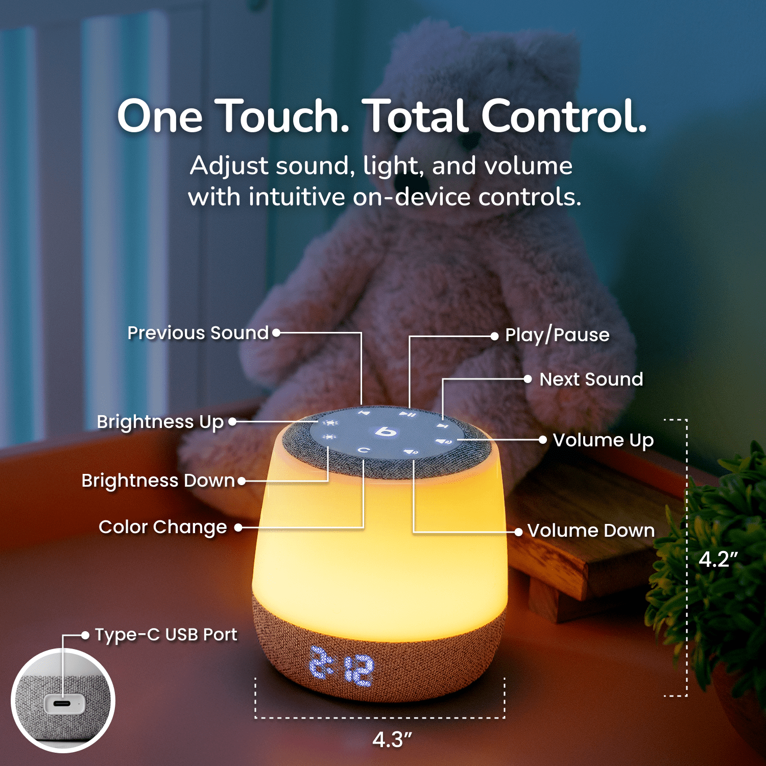Babysense Sound & Light Machine with White Noise - Babysense