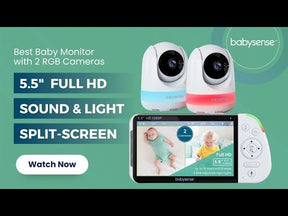 Maxview Baby Monitor 5.5 Inch 1080p Full HD, White Noise, Split-Screen with 1 or 2 Cameras