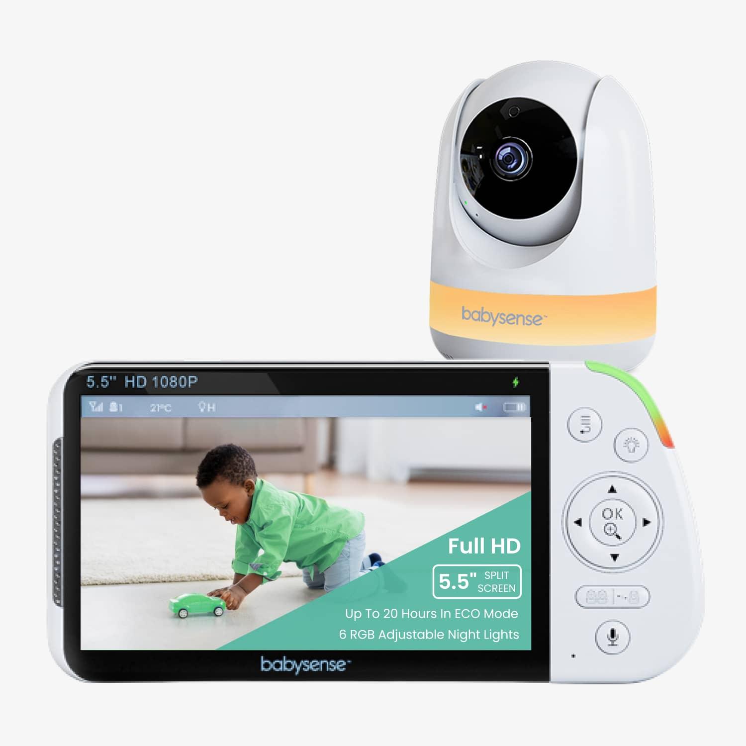 Babysense MaxView: Best Baby Monitor With 2 Cameras, Light & White