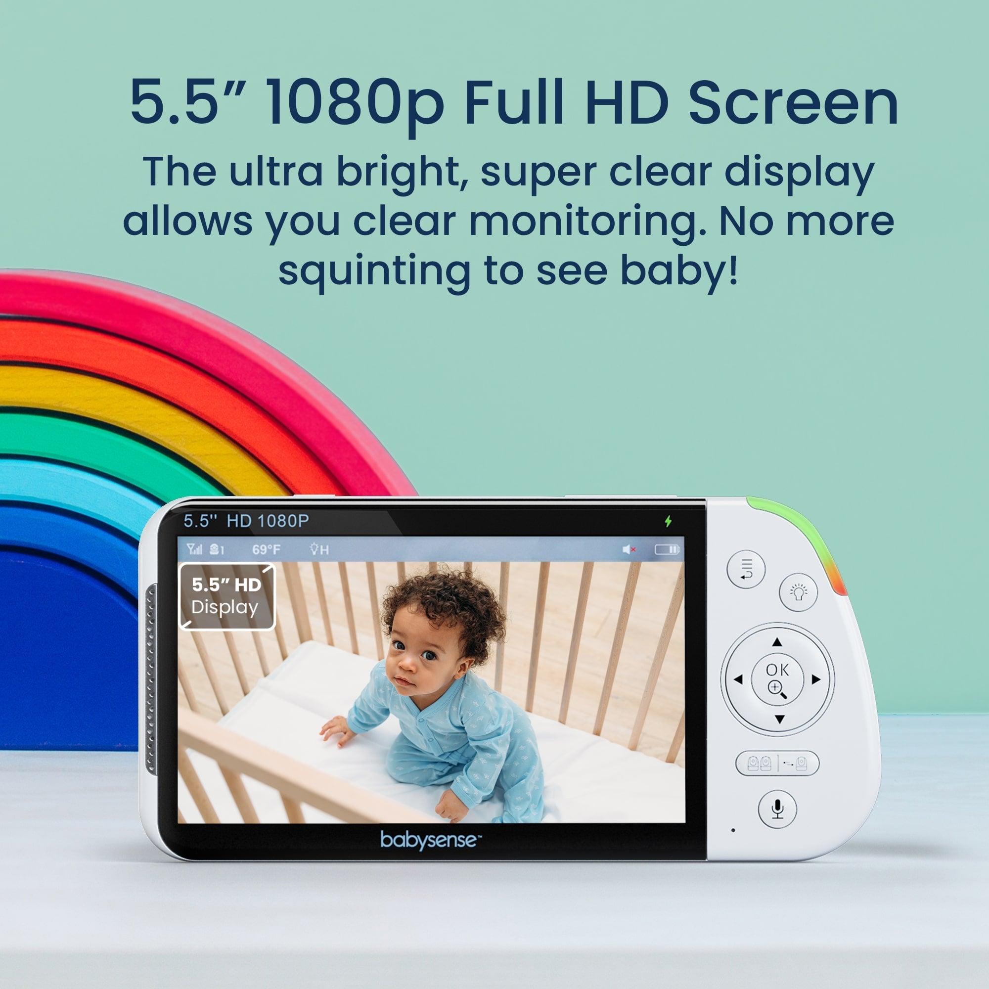 MaxView 5.5 Inch 1080p Full HD Split-Screen Baby Monitor - Babysense